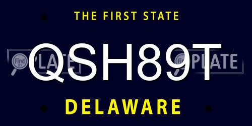 QSH89T Delaware License Plate