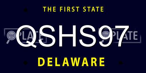QSHS97 Delaware License Plate