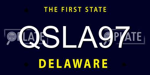 QSLA97 Delaware License Plate