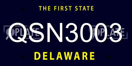 QSN3003 Delaware License Plate