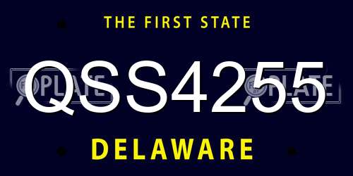 QSS4255 Delaware License Plate