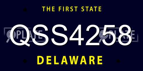 QSS4258 Delaware License Plate