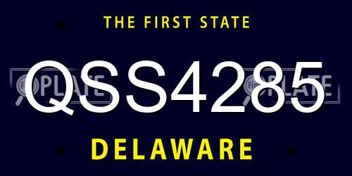 QSS4285 Delaware License Plate