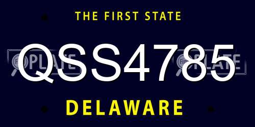 QSS4785 Delaware License Plate