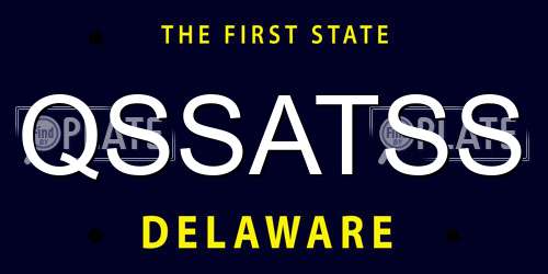 QSSATSS Delaware License Plate