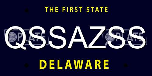 QSSAZSS Delaware License Plate