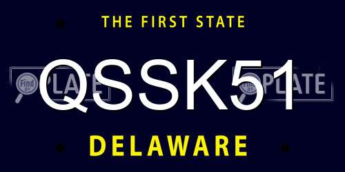 QSSK51 Delaware License Plate