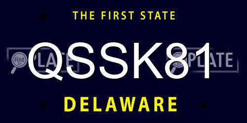 QSSK81 Delaware License Plate