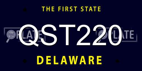 QST220 Delaware License Plate