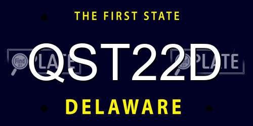 QST22D Delaware License Plate