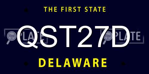 QST27D Delaware License Plate