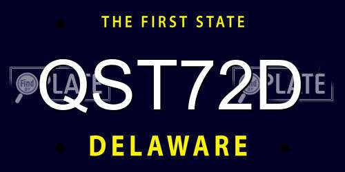 QST72D Delaware License Plate
