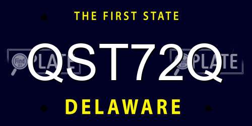 QST72Q Delaware License Plate