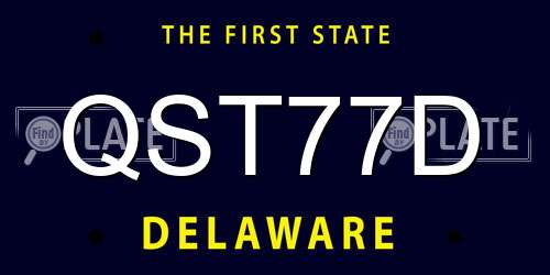 QST77D Delaware License Plate