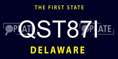 QST87I Delaware License Plate