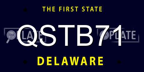 QSTB71 Delaware License Plate
