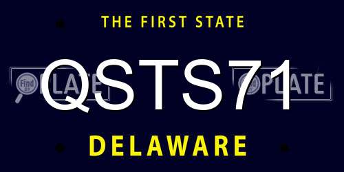 QSTS71 Delaware License Plate