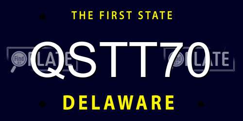 QSTT70 Delaware License Plate