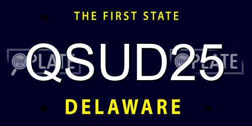 QSUD25 Delaware License Plate