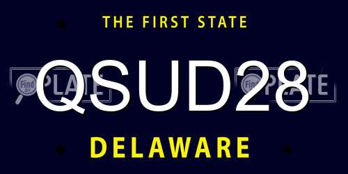 QSUD28 Delaware License Plate