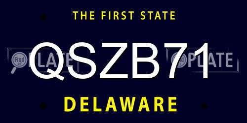 QSZB71 Delaware License Plate