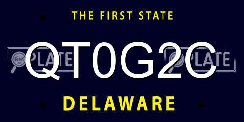 QT0G2C Delaware License Plate