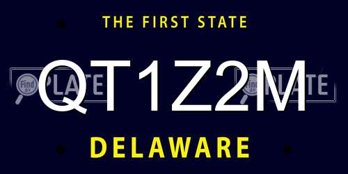 QT1Z2M Delaware License Plate