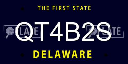 QT4B2S Delaware License Plate