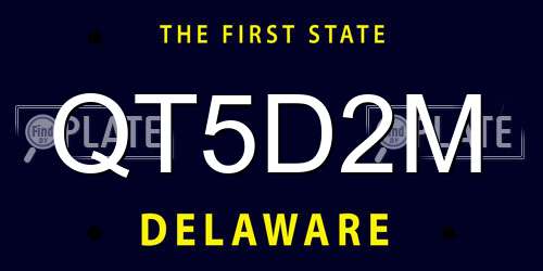 QT5D2M Delaware License Plate