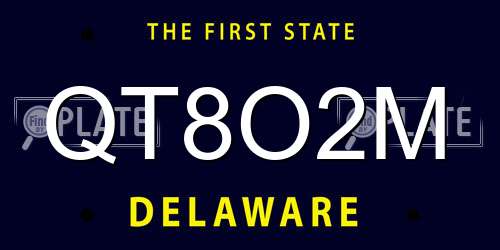 QT8O2M Delaware License Plate