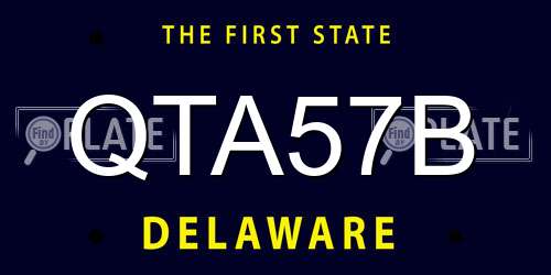 QTA57B Delaware License Plate