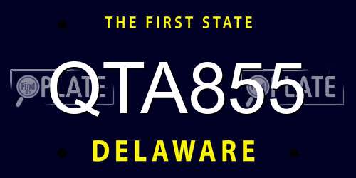 QTA855 Delaware License Plate