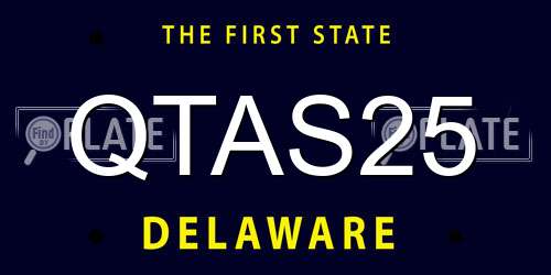 QTAS25 Delaware License Plate