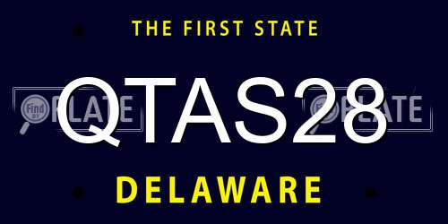 QTAS28 Delaware License Plate