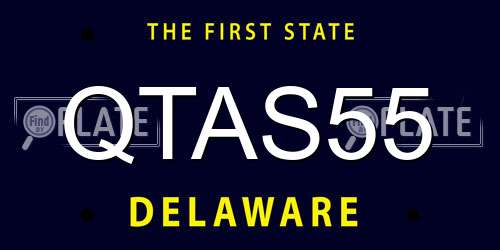 QTAS55 Delaware License Plate