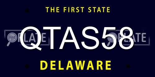 QTAS58 Delaware License Plate