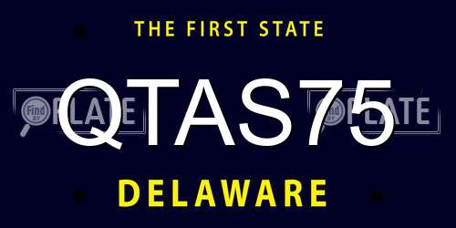 QTAS75 Delaware License Plate