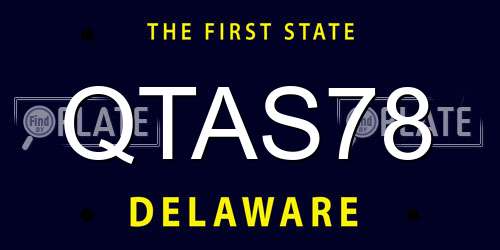 QTAS78 Delaware License Plate