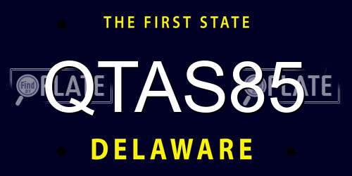 QTAS85 Delaware License Plate