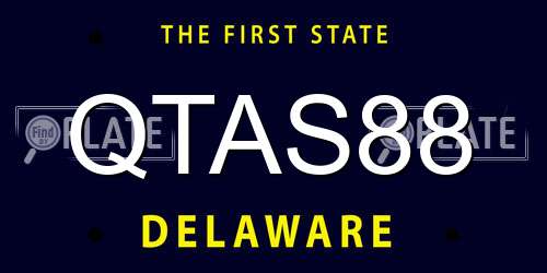 QTAS88 Delaware License Plate