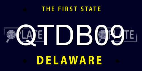 QTDB09 Delaware License Plate