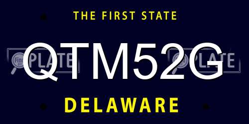 QTM52G Delaware License Plate