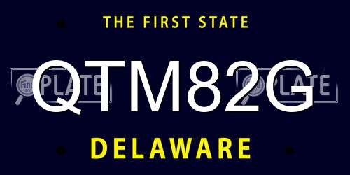 QTM82G Delaware License Plate