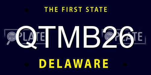 QTMB26 Delaware License Plate