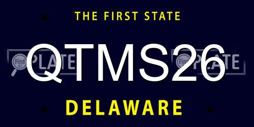 QTMS26 Delaware License Plate