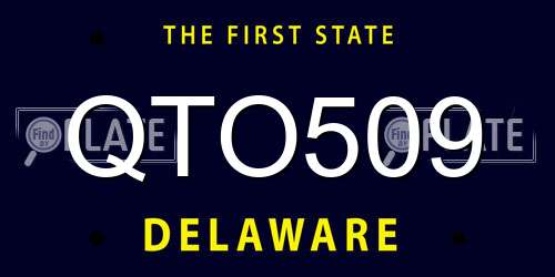 QTO509 Delaware License Plate