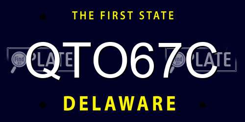 QTO67C Delaware License Plate