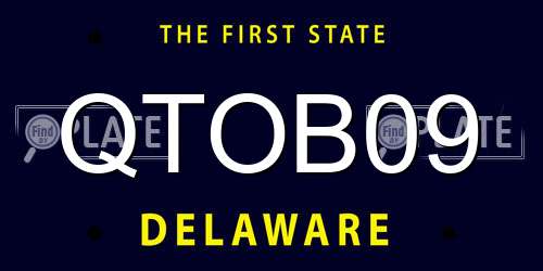 QTOB09 Delaware License Plate
