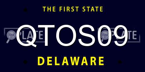 QTOS09 Delaware License Plate