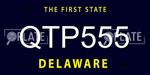 QTP555 Delaware License Plate
